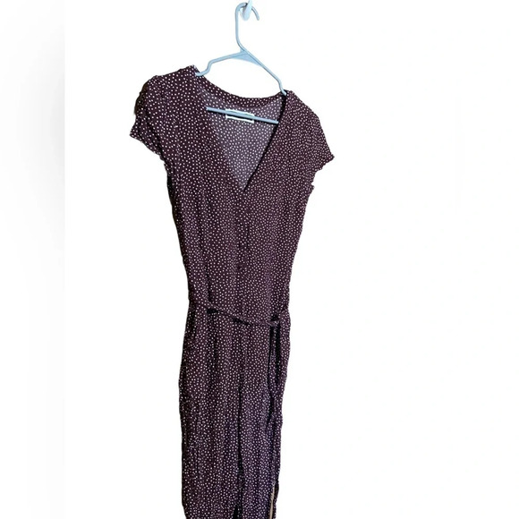 Abercrombie & Fitch Maroon and White Polk Dot Jumpsuit Size Small - Picture 3 of 8